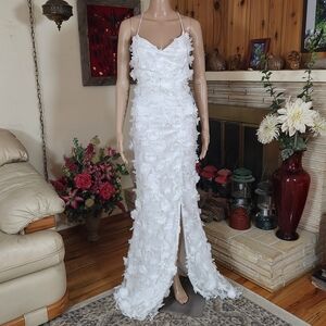 NWT Alamour The Label - Petra White Floral Gown